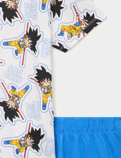 Ensemble pyjama short coton Dragon Ball blanc gar&ccedil;on