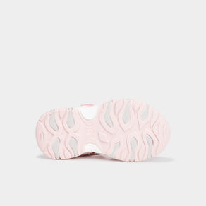 Sandales à scratchs et élastiques rose bébé fille