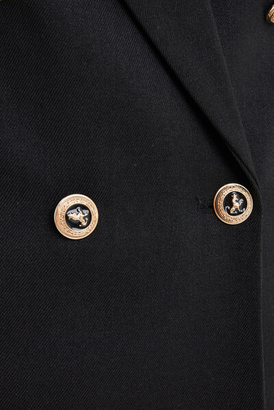 Veste blazer double boutonnage noir femme