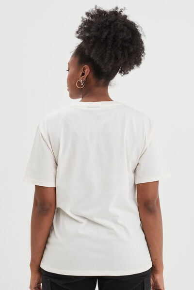 T-shirt manches courtes coton Snoopy rose femme