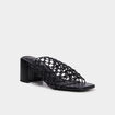 Mules &agrave; talons dessus tress&eacute; noir femme