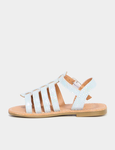 Sandales avec brides bleu ciel fille