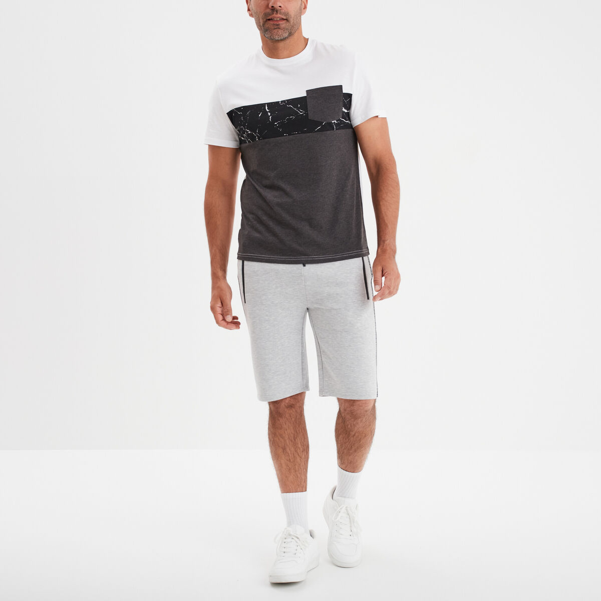 T-shirt manches courtes 1 poche Liberto gris foncé homme