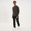 Pull col polo zipp&eacute; manches longues vert homme