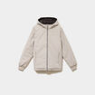 Blouson r&eacute;versible &agrave; capuche zipp&eacute; beige homme