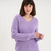 Pull col en V parme femme