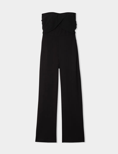 Combinaison pantalon bustier noir femme