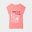 T-shirt col rond manches courtes Creeks rose femme