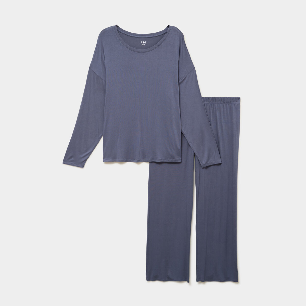 Ensemble pyjama 2 pi&egrave;ces bleu gris femme grande taille