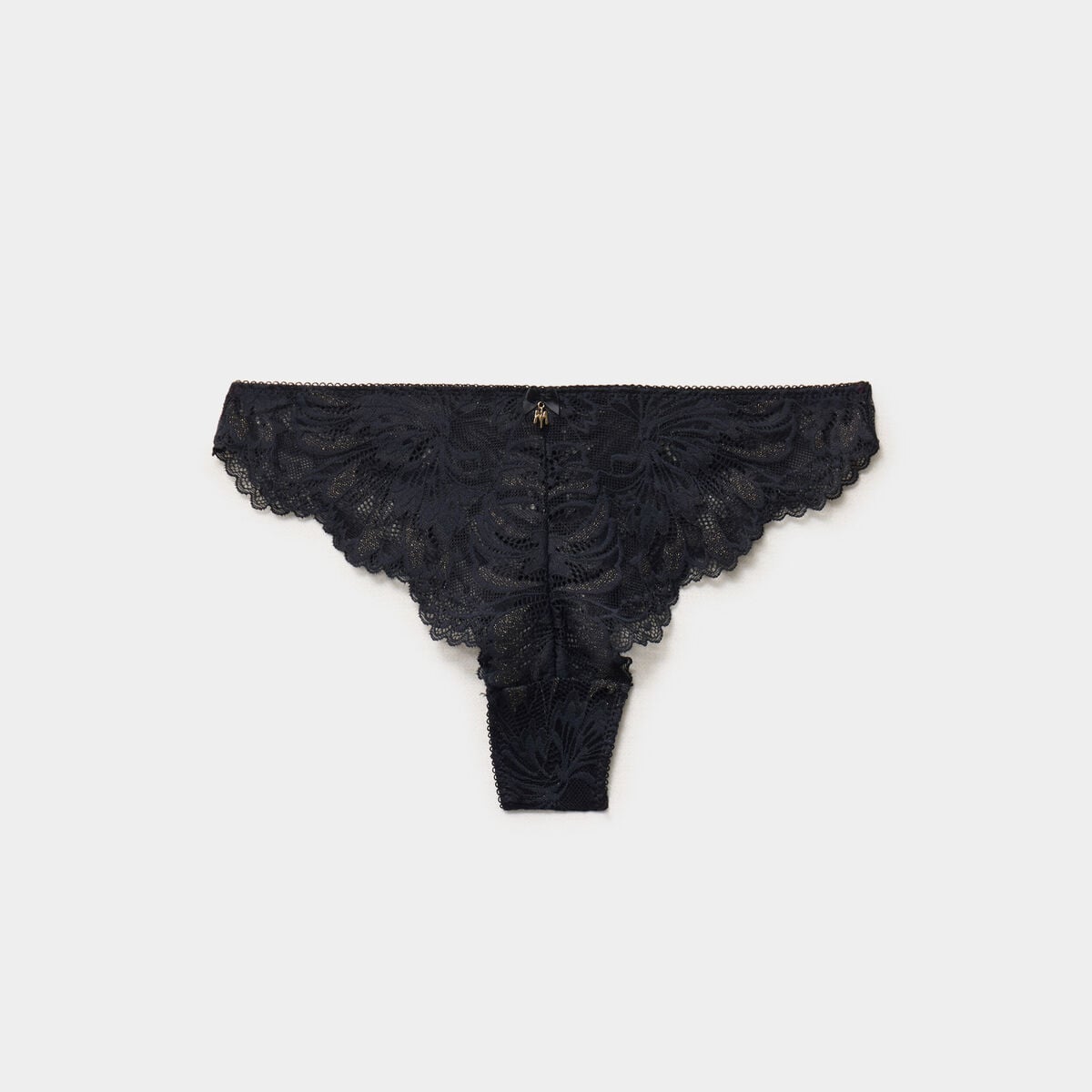 Tanga en dentelle noir femme