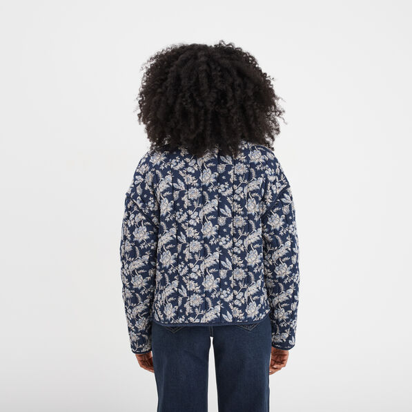veste matelassee col rond coton creeks bleu marine femme Veste matelassée col rond coton Creeks bleu marine femme