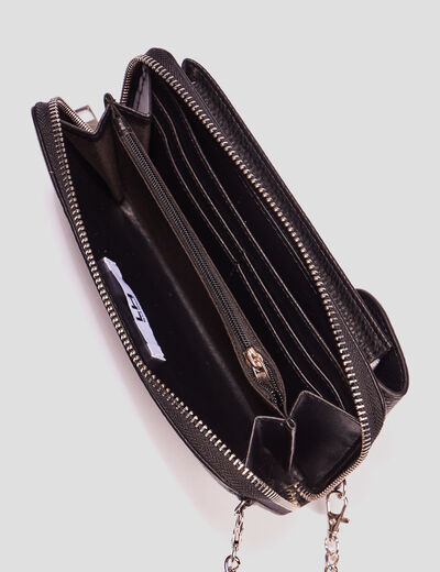 Sac pochette à bandoulière noir femme