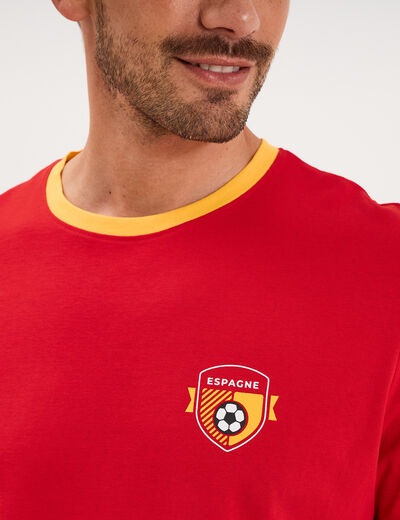 T-shirt maillot de football Espagne rouge mixte