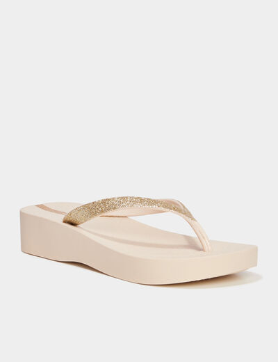 Tongs plateformes Ipanema sable femme