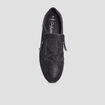 Baskets zippées en cuir pied large noir femme