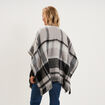 Poncho &agrave; franges gris femme