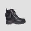 Bottines crantées avec pochettes noir fille