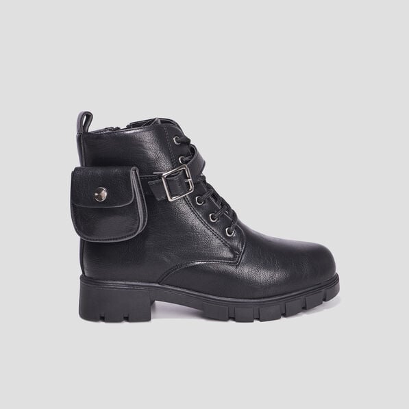 bottines crantees avec pochettes noir fille Bottines crantées avec pochettes noir fille