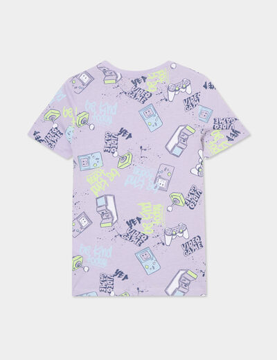 T-shirt manches courtes coton parme garçon