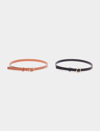 Lot 2 ceintures fines multicolore mixte