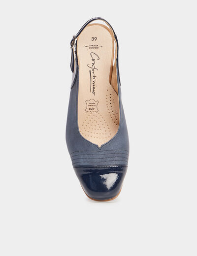 Escarpins pied large Confortissimo bleu marine femme