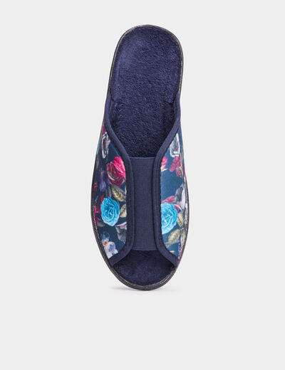 Chaussons mules compensés multicolore femme