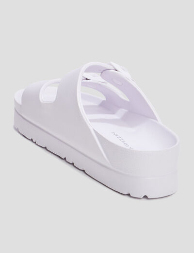 Mules de plage plateformes blanc femme