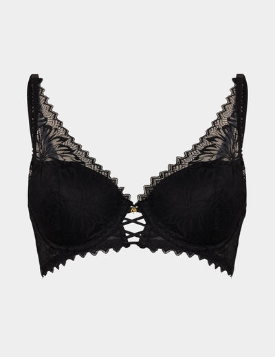 Soutien-gorge foulard paddé dentelle noir femme