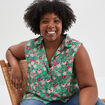 Blouse sans manches vert femme grande taille