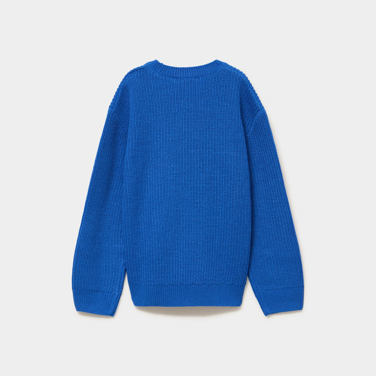 Pull col rond manches longues bleu roi gar&ccedil;on