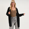 Gilet long ample manches longues noir femme
