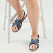 Mules pied large Confortissimo bleu femme