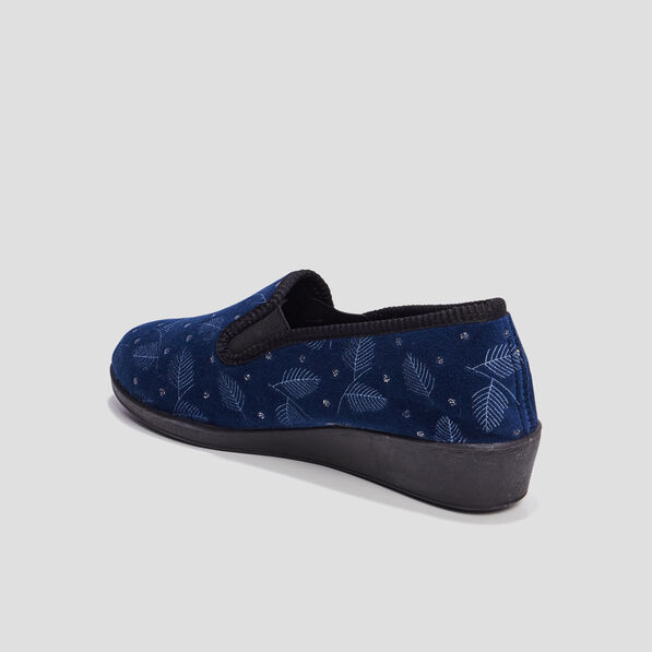 Chaussons emboîtants bleu marine femme