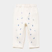 Pantalon brod&eacute; taille ajustable coton creme b&eacute;b&eacute; fille