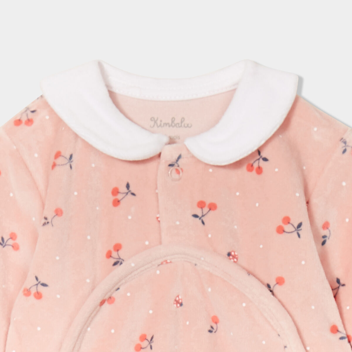Dors-bien manches longues boutonn&eacute; rose poudr&eacute;e b&eacute;b&eacute; fille