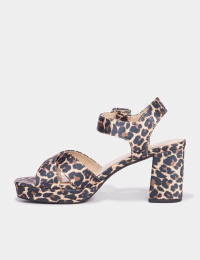 Sandales à talons carrés 7 cm Mosquitos multicolore femme