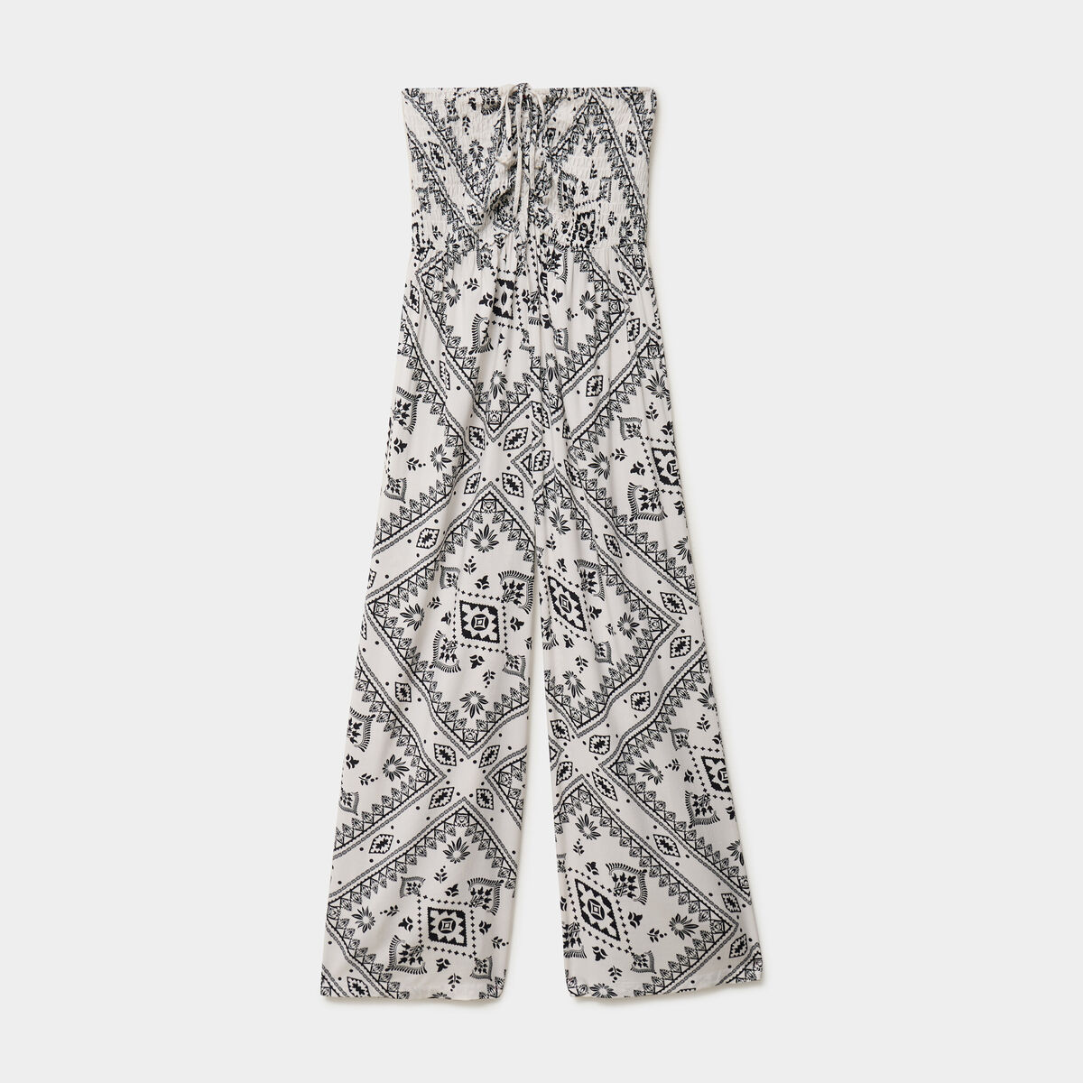 Combinaison pantalon bustier fluide blanc femme