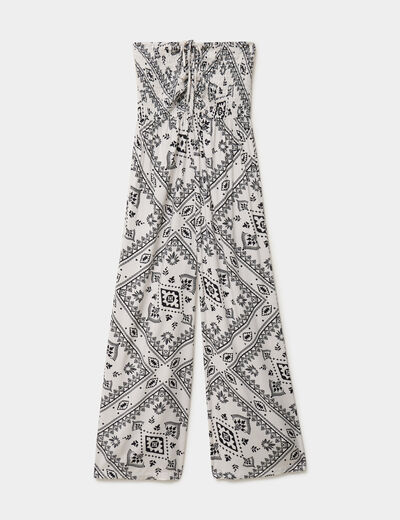 Combinaison pantalon bustier fluide blanc femme