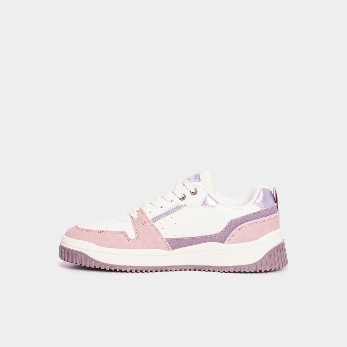 Tennis basses semelle plate &eacute;paisse violet femme