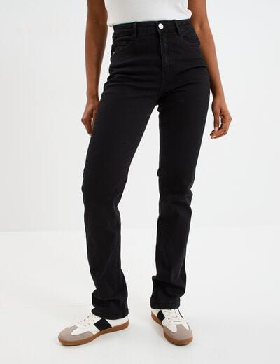 Jeans regular 5 poches coton Creeks denim noir femme