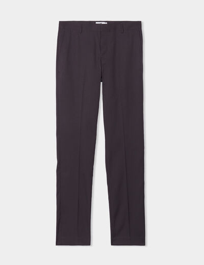 Pantalon de costume droit avec pinces gris fonc&eacute; homme