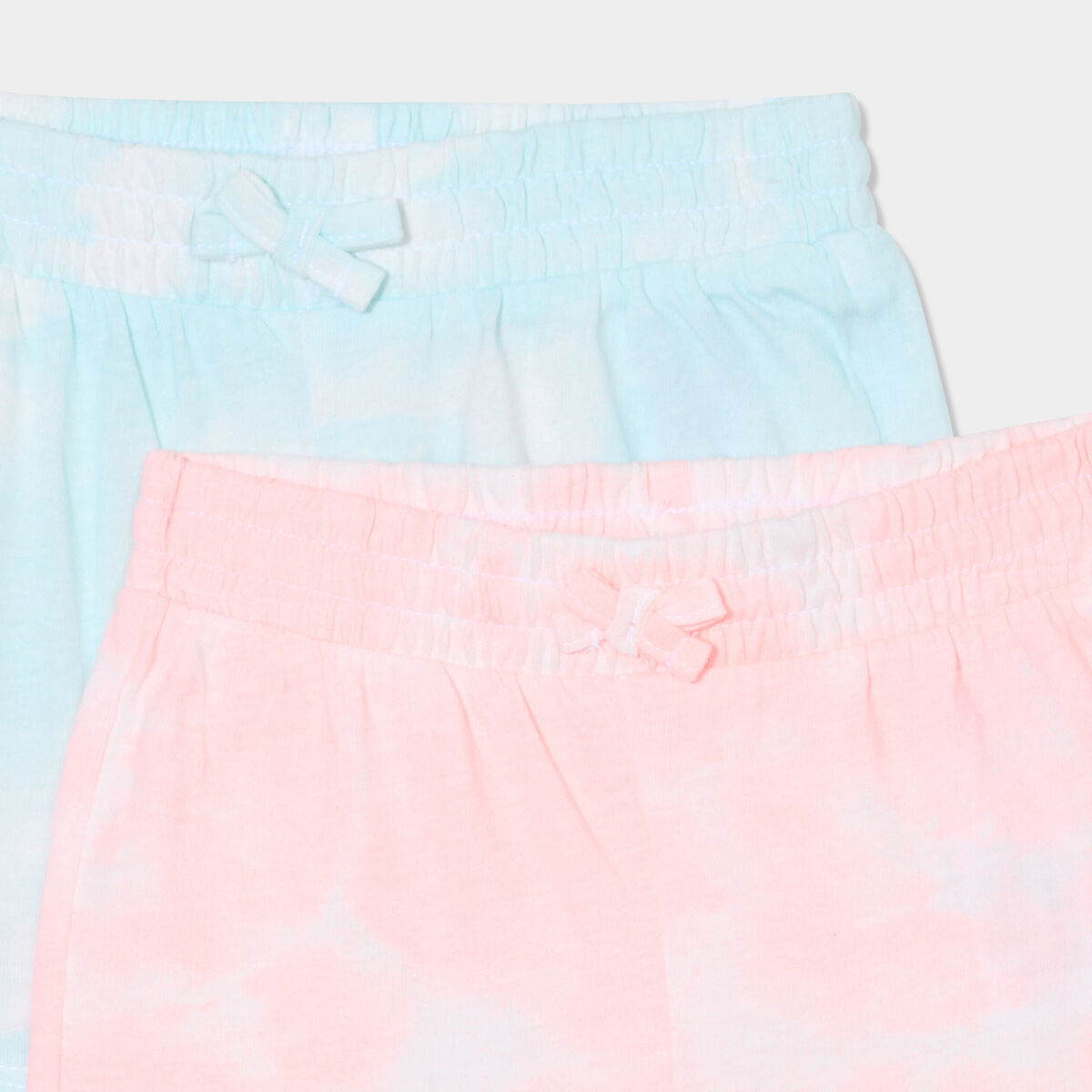Lot 2 shorts taille &eacute;lastiqu&eacute;e rose fluo b&eacute;b&eacute; fille