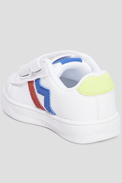 Tennis basses à scratchs Creeks Iconic blanc bébé fille