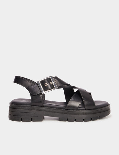 Sandales en cuir Liberto noir femme