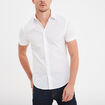 Chemise droite manches courtes blanc homme