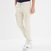 Pantalon cargo slim à coulisse ecru homme
