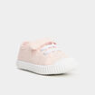 Tennis basses en toile broderie rose bébé fille