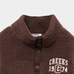 Sweat camionneur polaire manches longues marron fonc&eacute; gar&ccedil;on