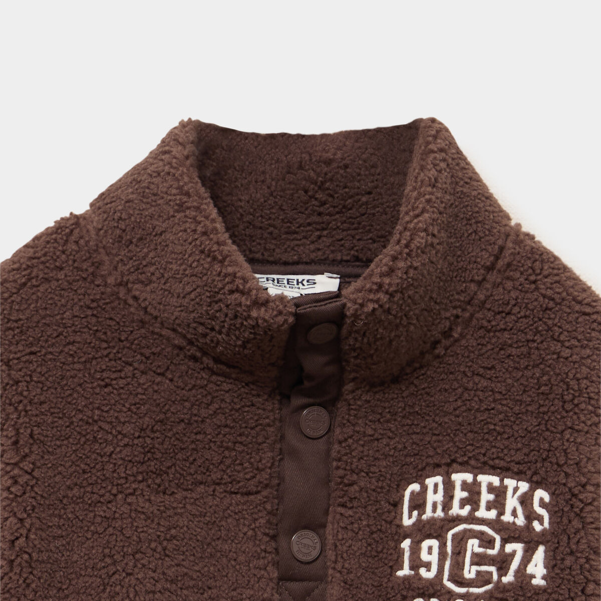 Sweat camionneur polaire manches longues marron fonc&eacute; gar&ccedil;on