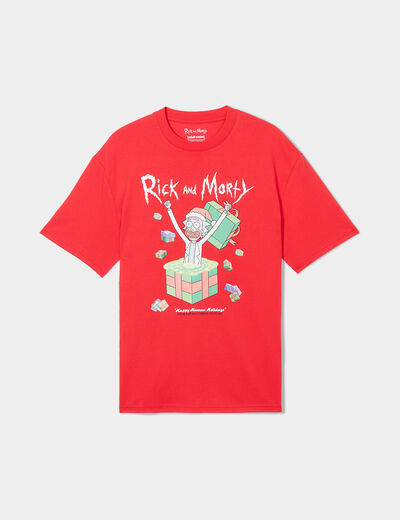T-shirt manches courtes Rick et Morty rouge homme